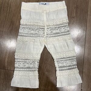 Baby Girl Ivory Lace Pants leggings 6-12 Months